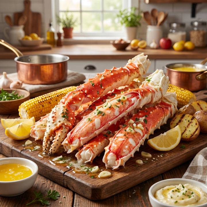 Steakhouse Reserve Grade: Jumbo Alaskan King Crab Clusters - Extra Large, Succulent & Sweet (Limited Catch)